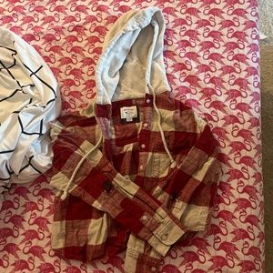 America eagel cropped flannel sweatshirt